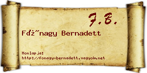 Fónagy Bernadett névjegykártya