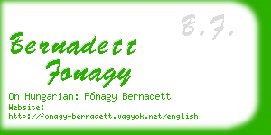 bernadett fonagy business card